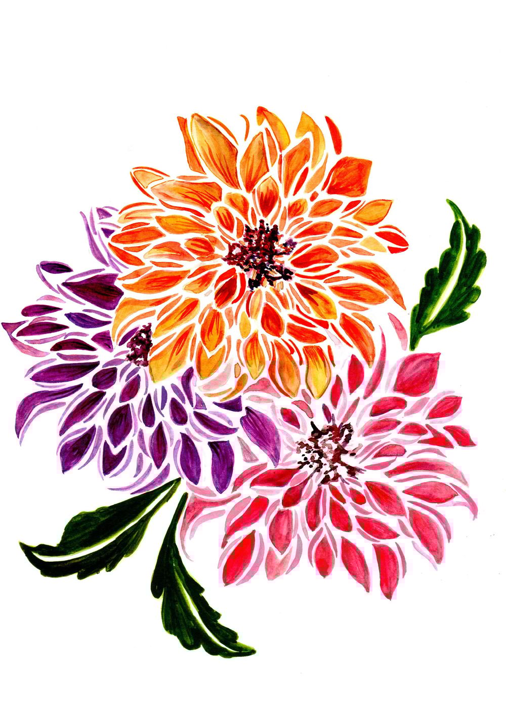 Dahlias Modern Style - image 1 - student project