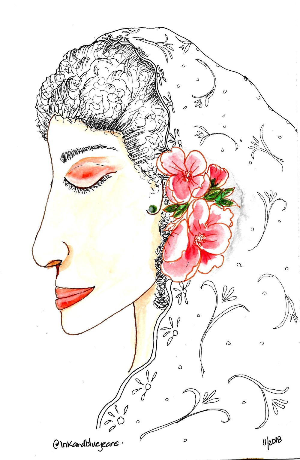 Vailed Ink & Watercolor - image 2 - student project
