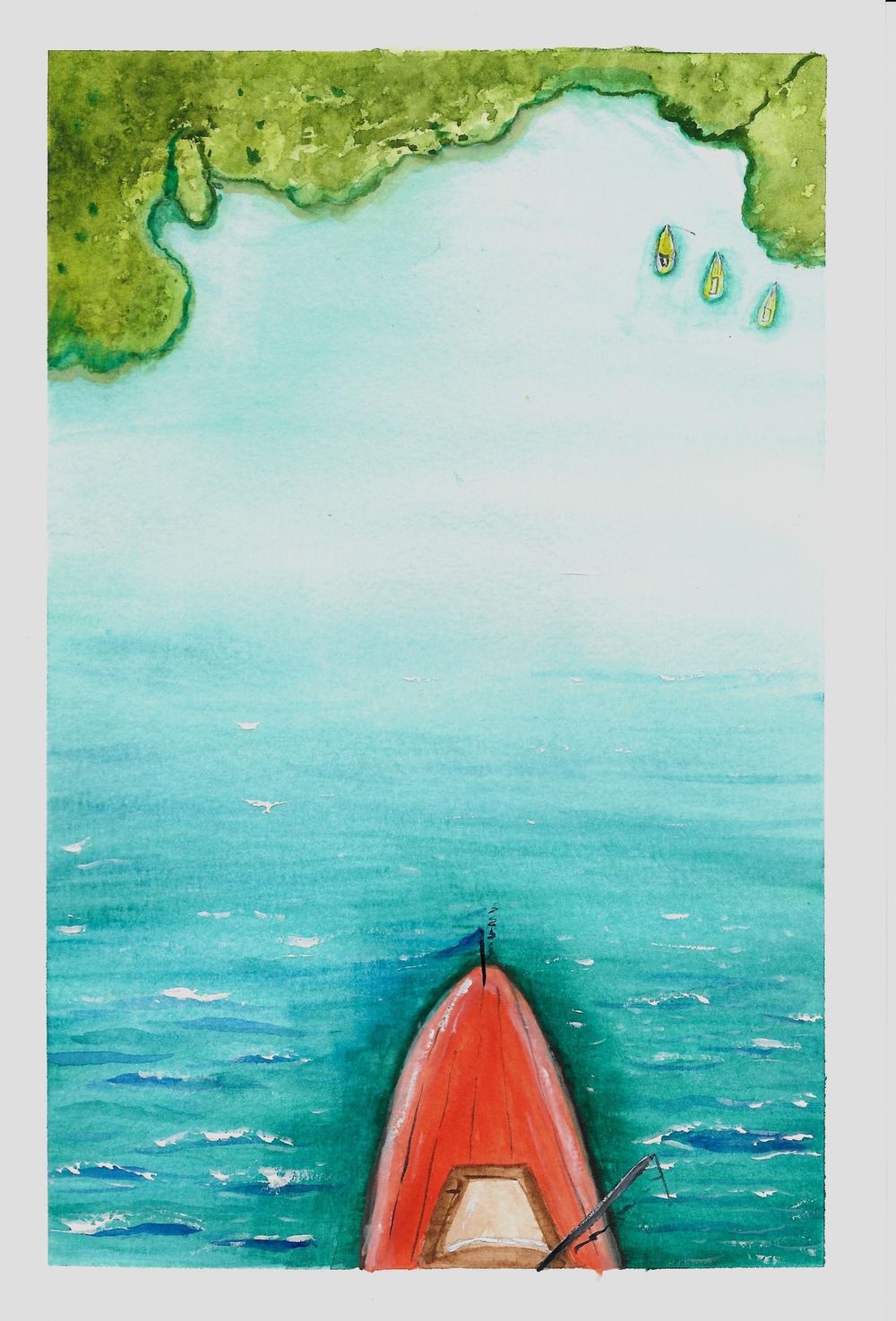 Watercolor Seascape & Boats - image 2 - student project