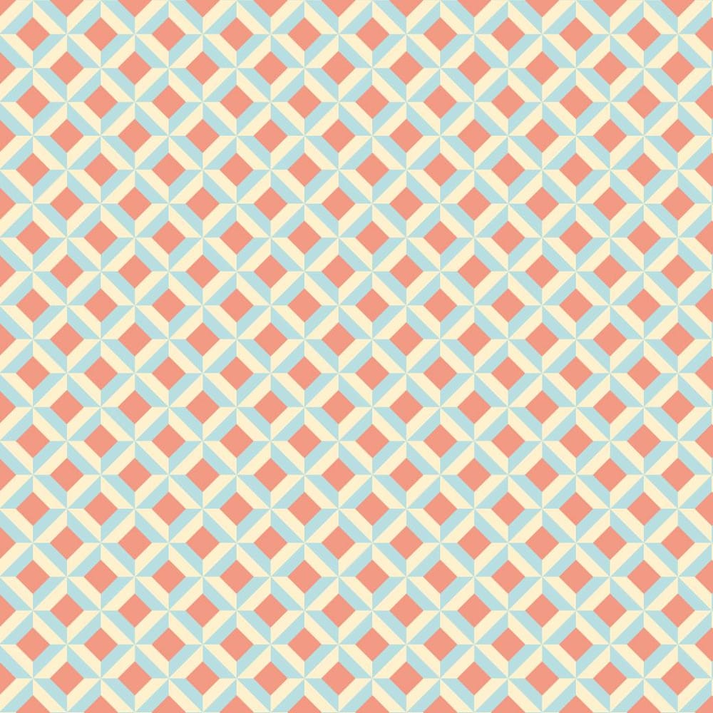 Shape in Shape Pattern in Coral, Aqua, and Cream - image 1 - student project