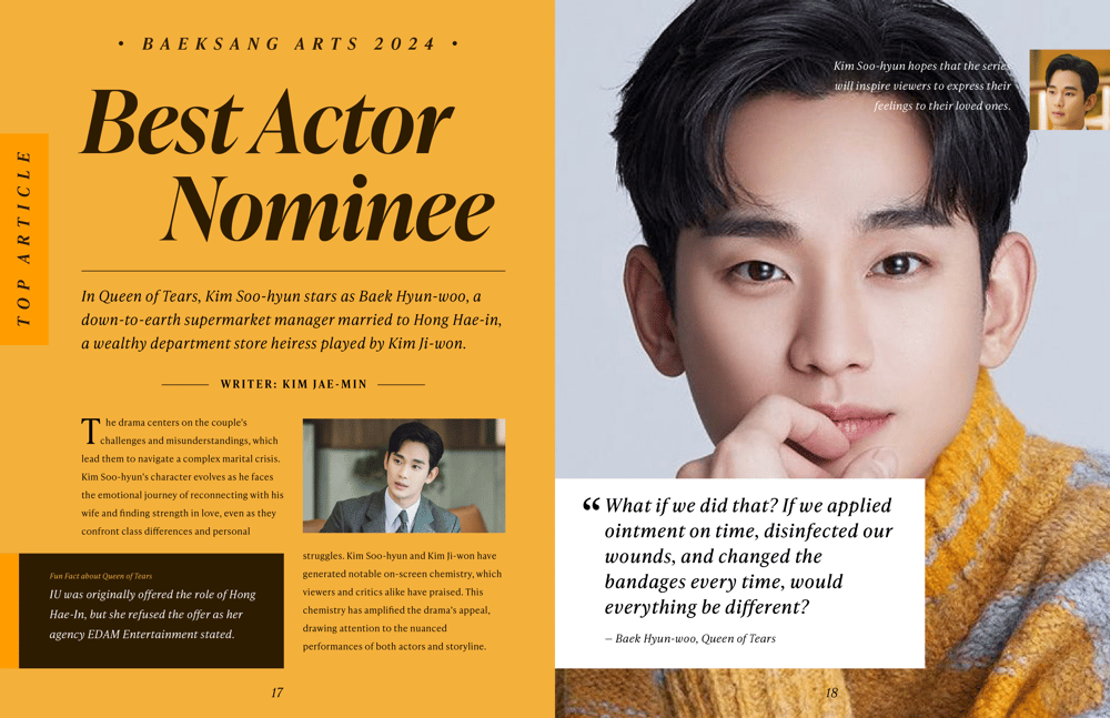 Full Magazine Spread-Kim Soo-hyun - image 1 - student project