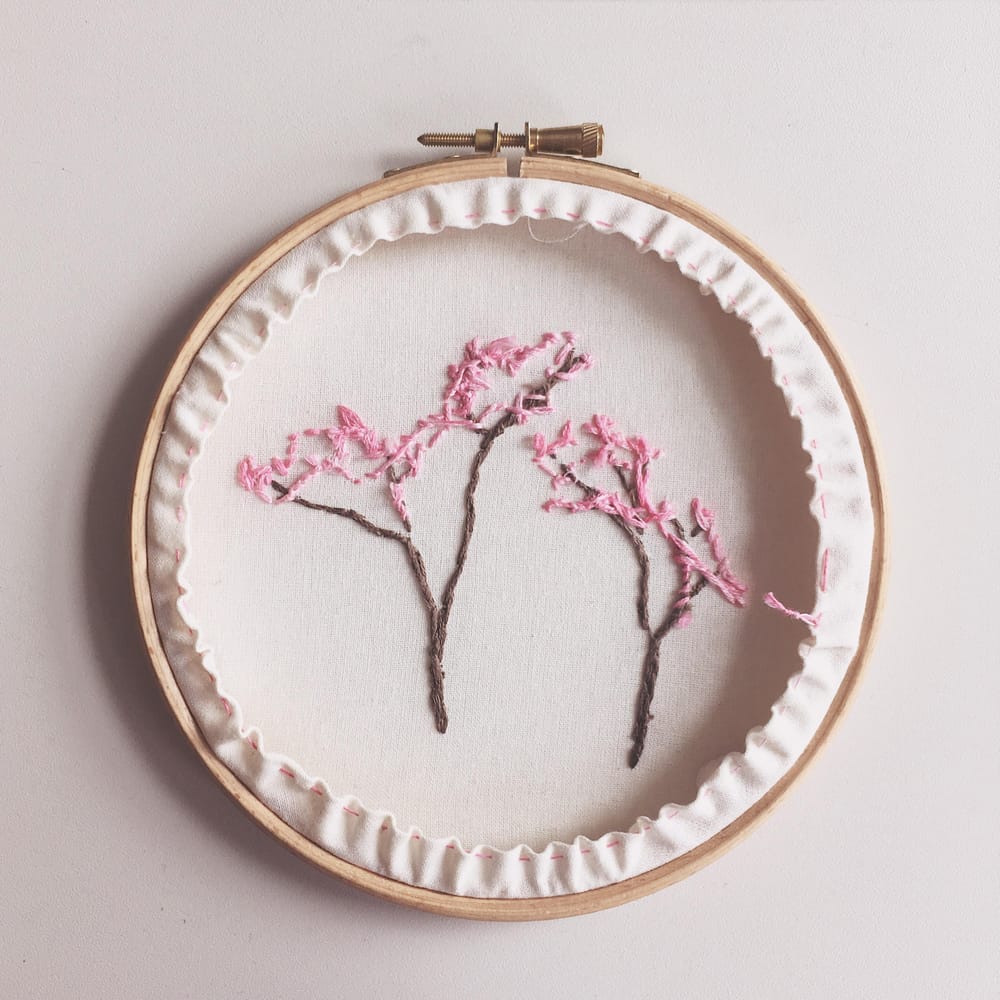 Blossom Embroidery Hoop Art - image 2 - student project