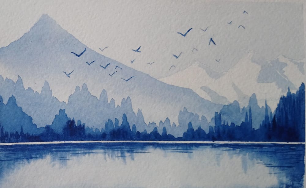 Monochrome paintings with Watercolor - Learn to paint using a single color - image 4 - student project
