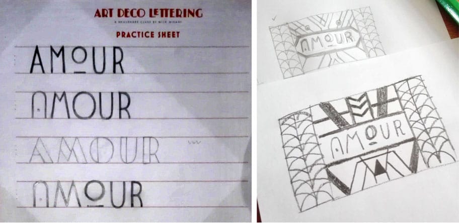 Amour - Art Deco lettering - image 2 - student project