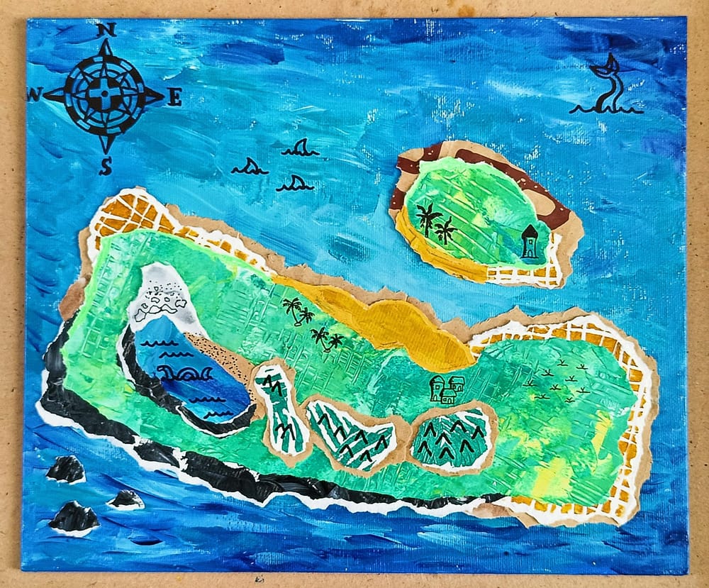 My mixed media mythical map - image 1 - student project