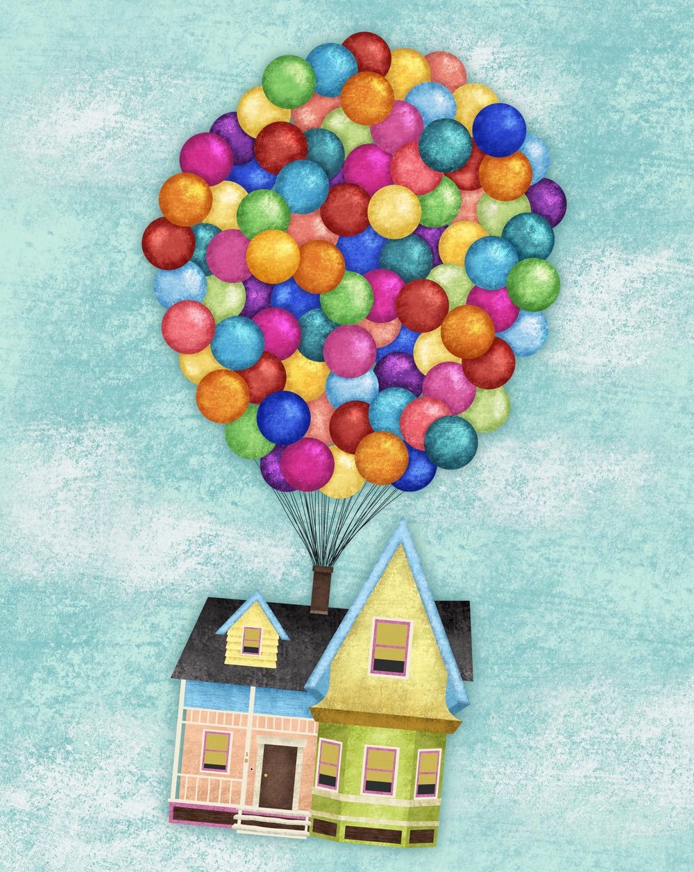 Textured Illustration: Up House - image 1 - student project