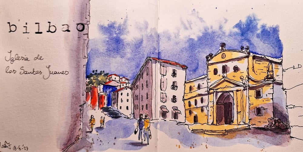 Bilbao in line and wash - image 2 - student project