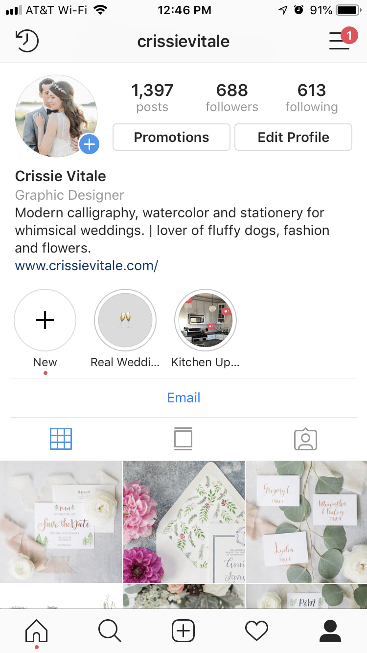 My Biz Instagram: Crissie Vitale Creative - image 1 - student project