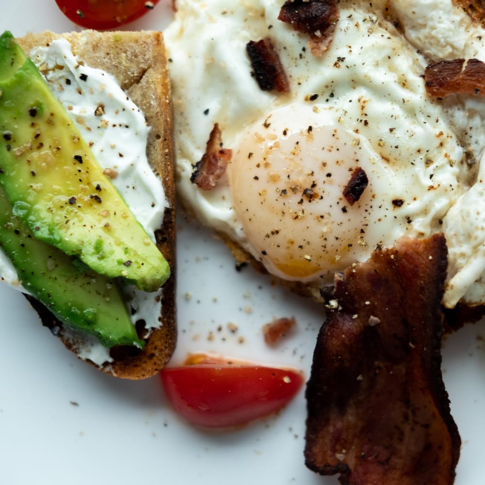 avocado & egg/bacon toasts - image 2 - student project