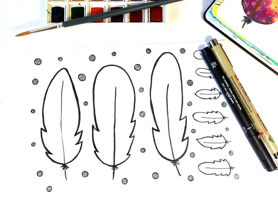 Watercolor Feathers - image 1 - student project