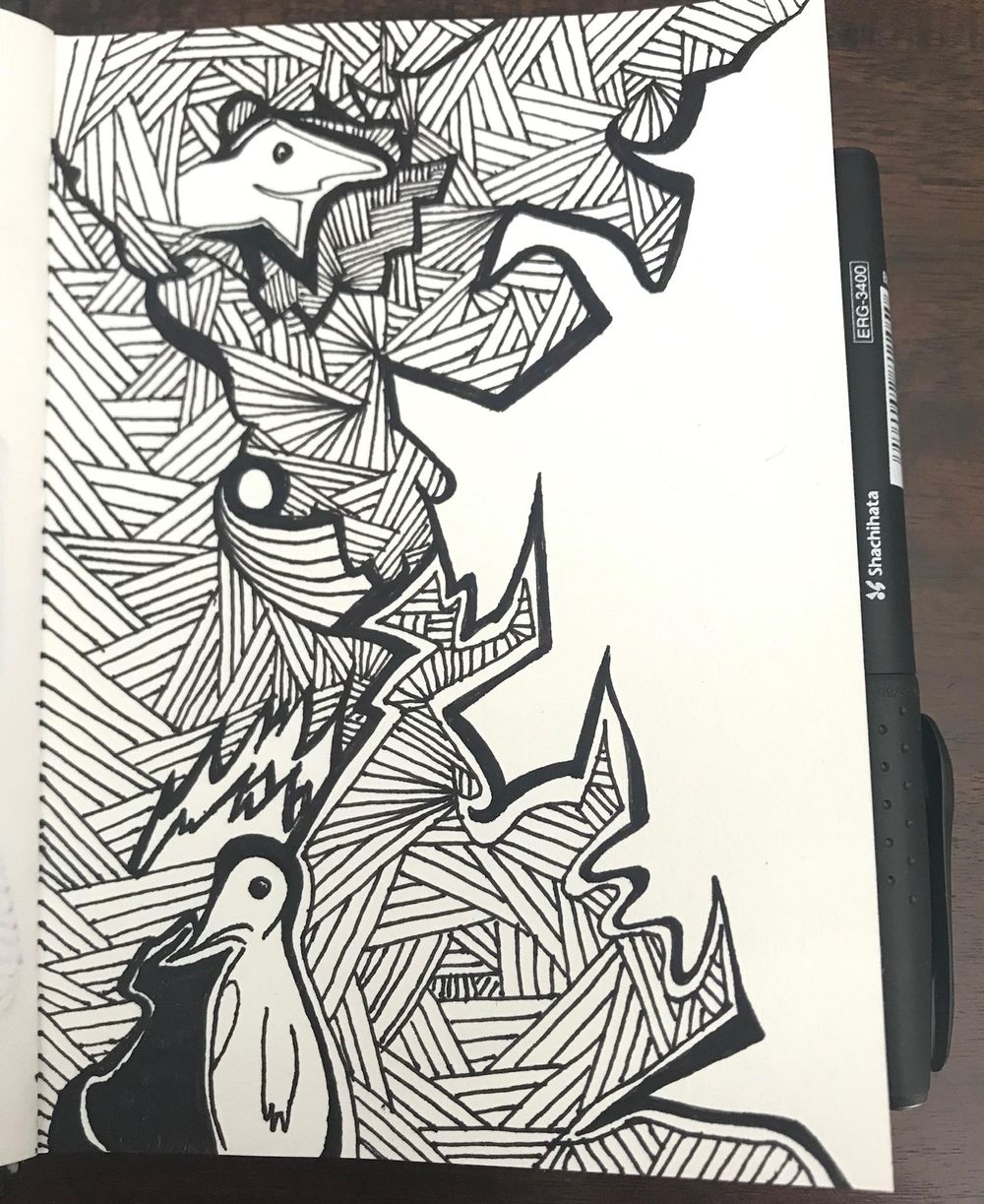 Intricate Drawing in my A6 Visual Diary - image 1 - student project