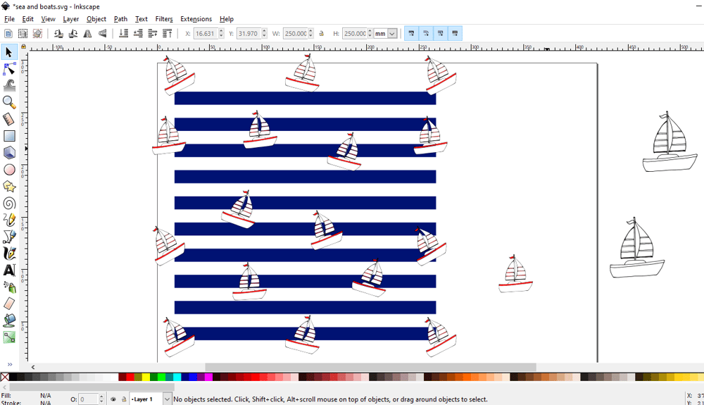 Sea and boats pattern - image 3 - student project