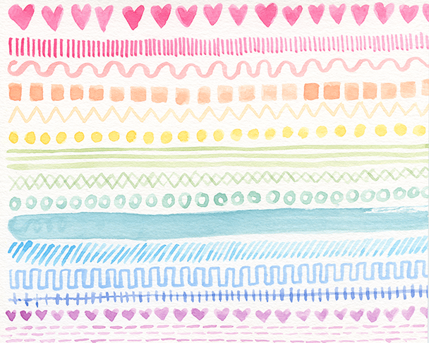 Zig Zag Watercolor Stripes - image 1 - student project