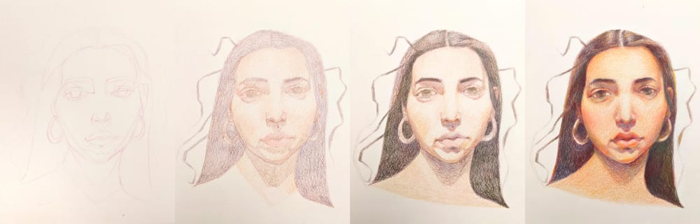 Vivid portrait in watercolor - image 1 - student project