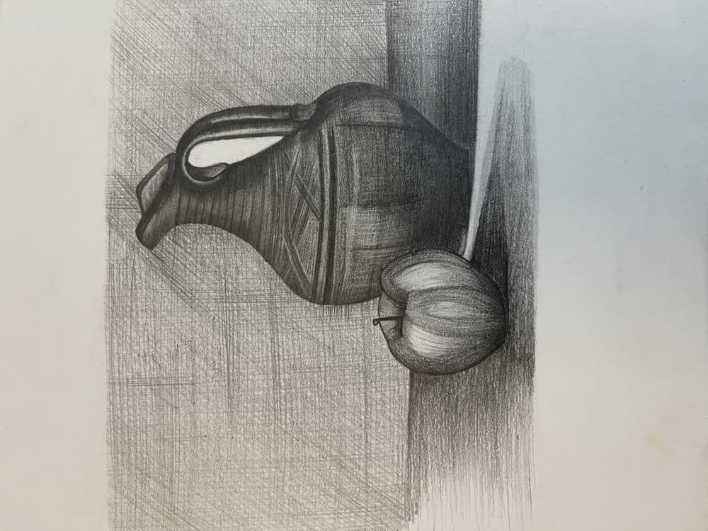 Still life drawings using cross hatching - image 2 - student project