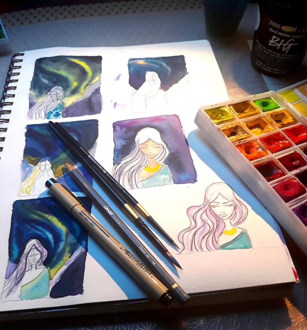 Watercolor Galaxy - Aurora, the Goddess of Dawn - image 2 - student project