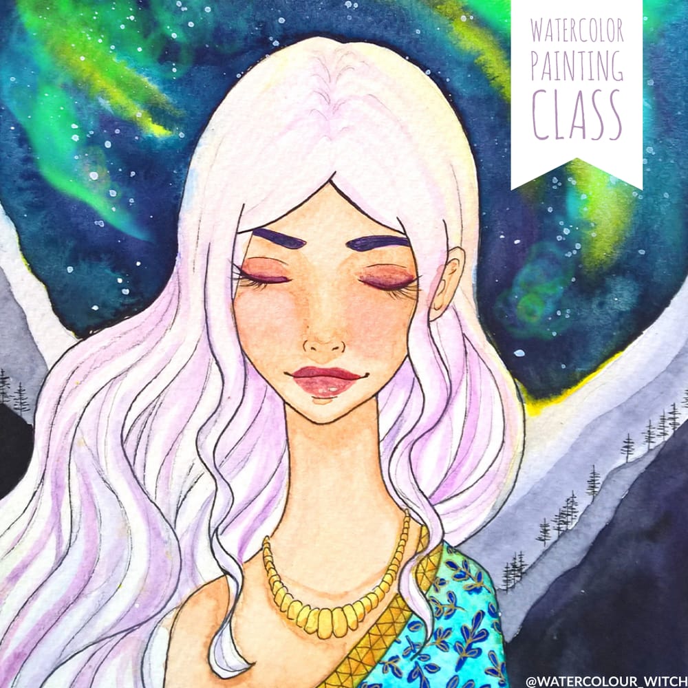 Watercolor Galaxy - Aurora, the Goddess of Dawn - image 4 - student project
