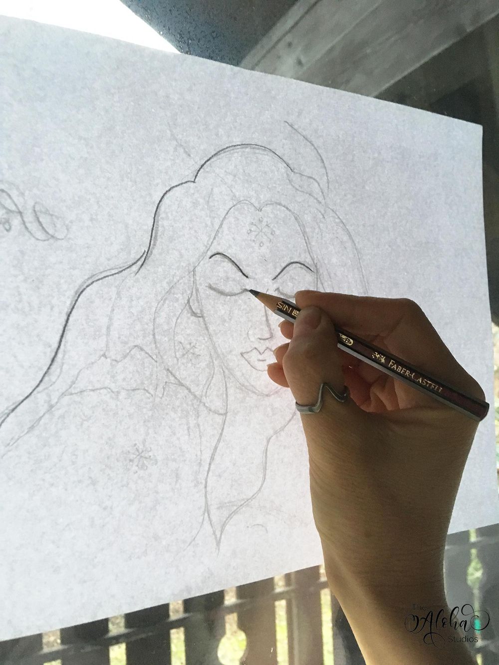 Hawaiian watercolor goddesses, work process - image 7 - student project