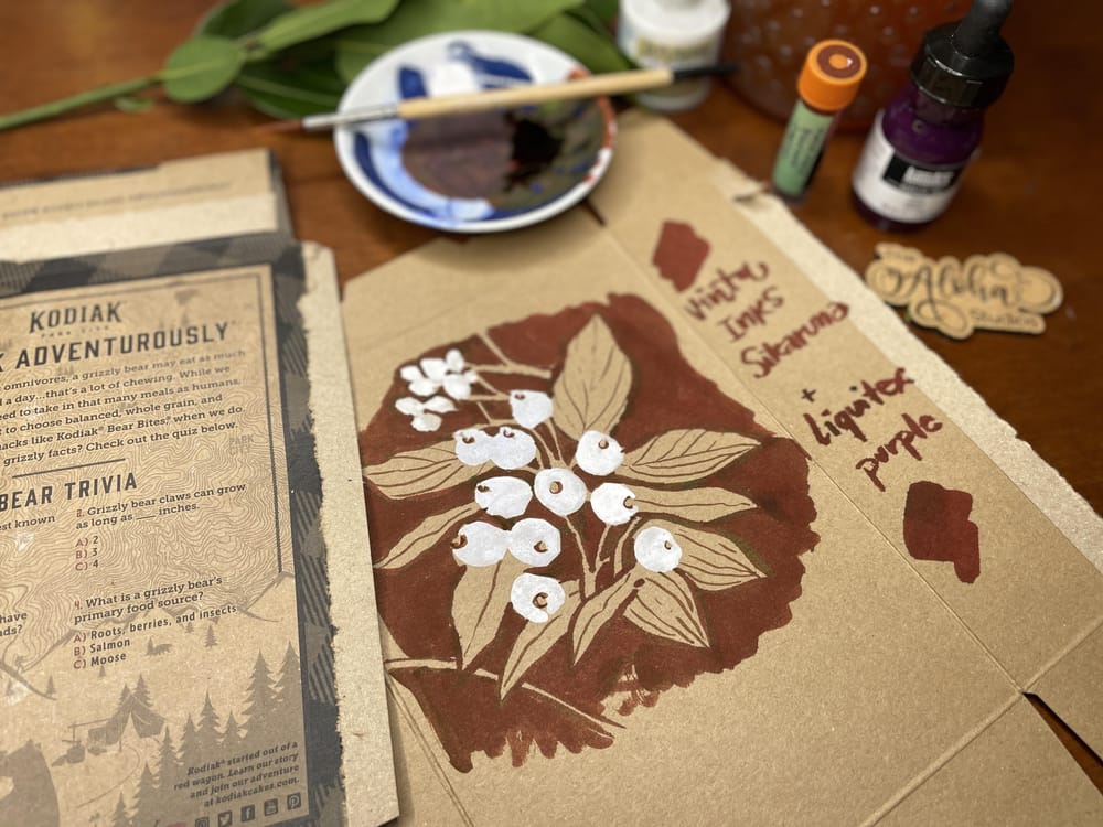 Ink on everything! Coffee flowers & berry studies - image 1 - student project
