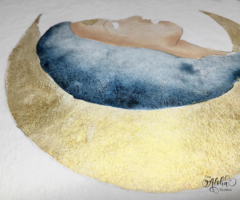 Hawaiian watercolor goddesses, work process - image 10 - student project