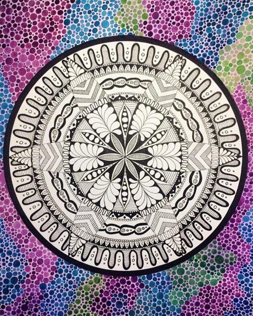 Dotty Watercolour Mandala :) - image 3 - student project