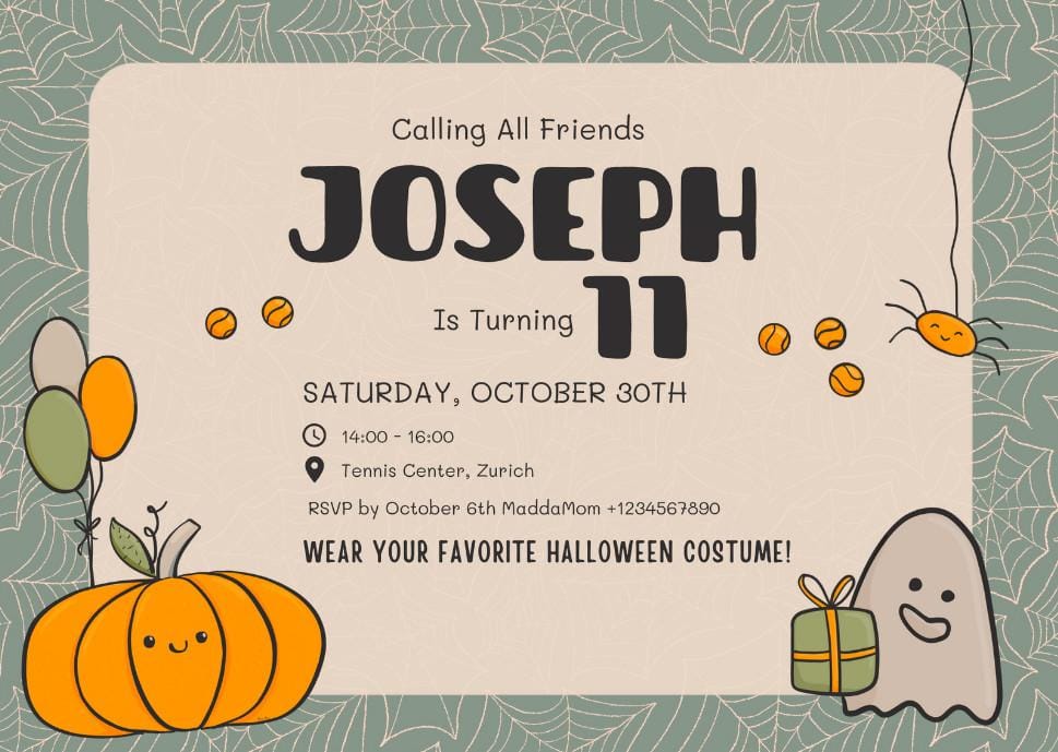 Tennis & Treats: A Spooktacular Halloween Birthday Bash - image 2 - student project