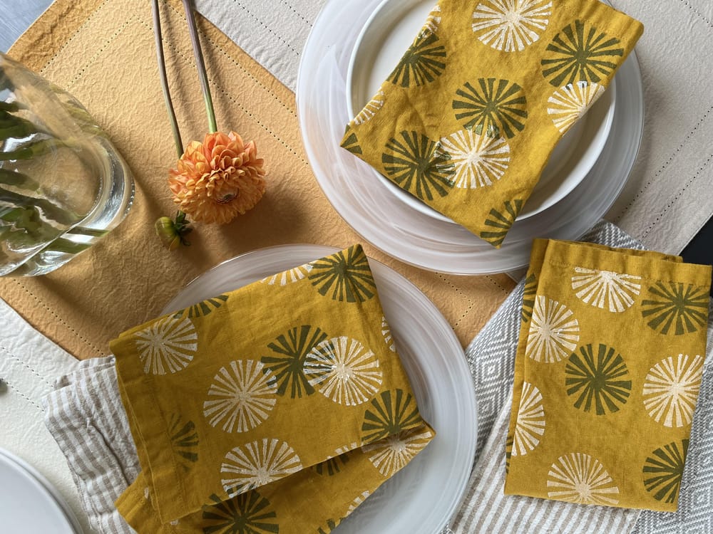 Potato Printed Linen Napkins - image 2 - student project