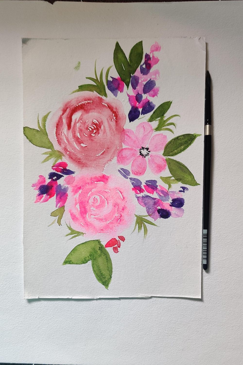 Learnt to paint florals: Inking and Brush pen approach - image 1 - student project