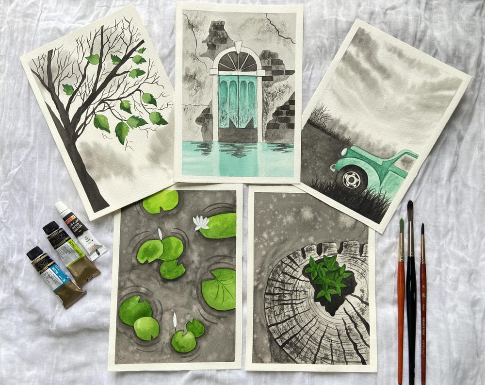 Cute color splash postcards!!! - image 2 - student project
