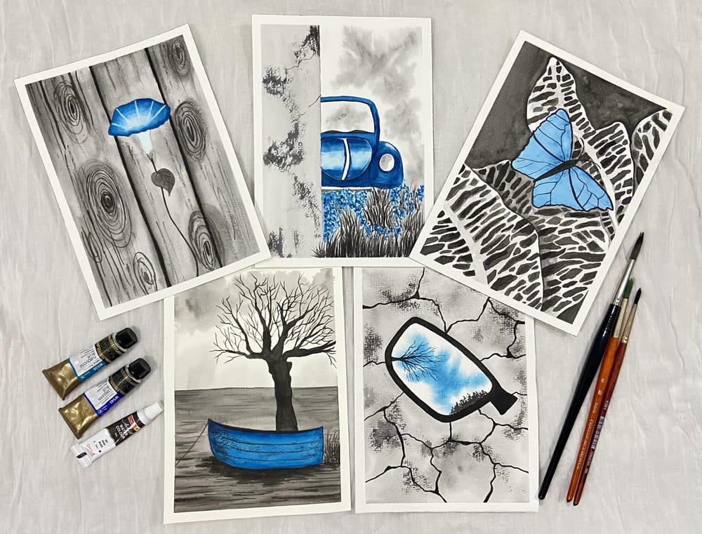 Cute color splash postcards!!! - image 1 - student project