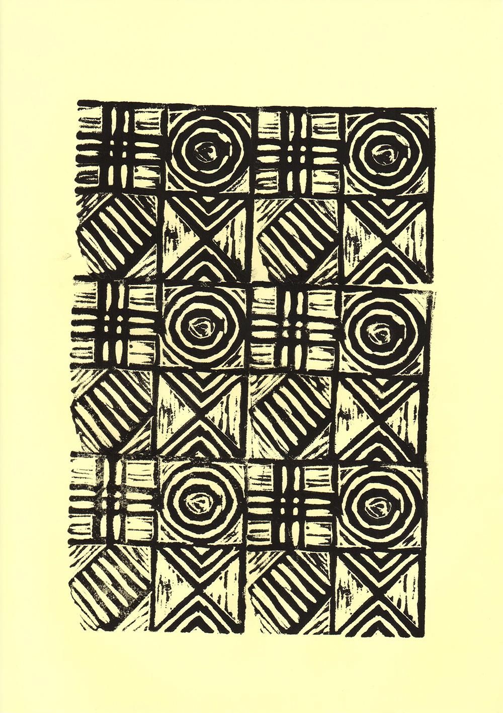 Geometric Linocut Patterns - image 10 - student project