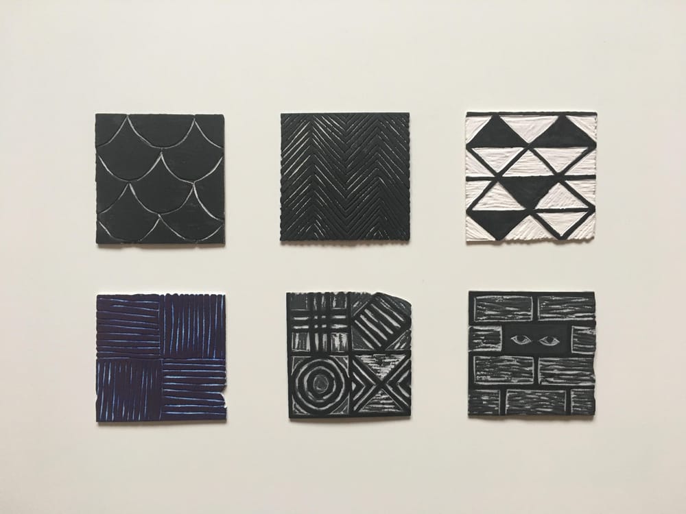 Geometric Linocut Patterns - image 5 - student project