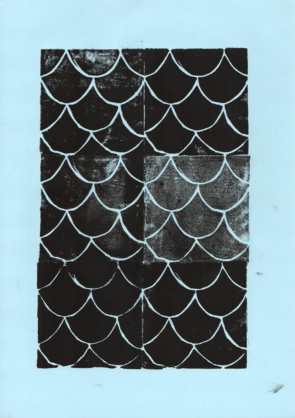 Geometric Linocut Patterns - image 8 - student project