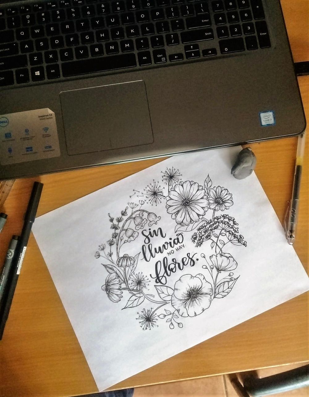 inked Wild Flowers - image 2 - student project