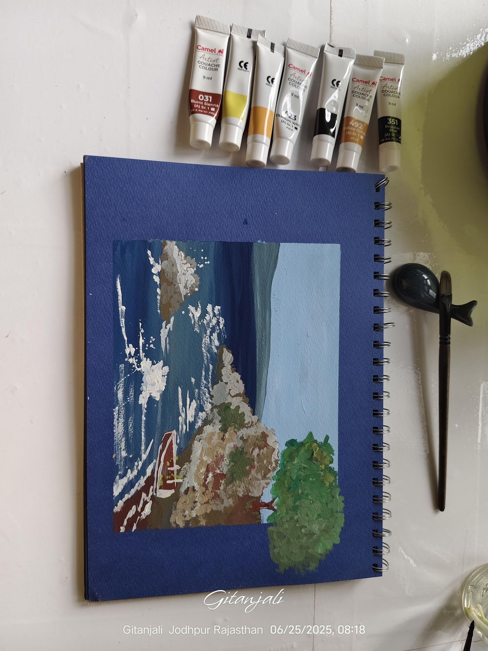 Expressive gouache scape - image 4 - student project