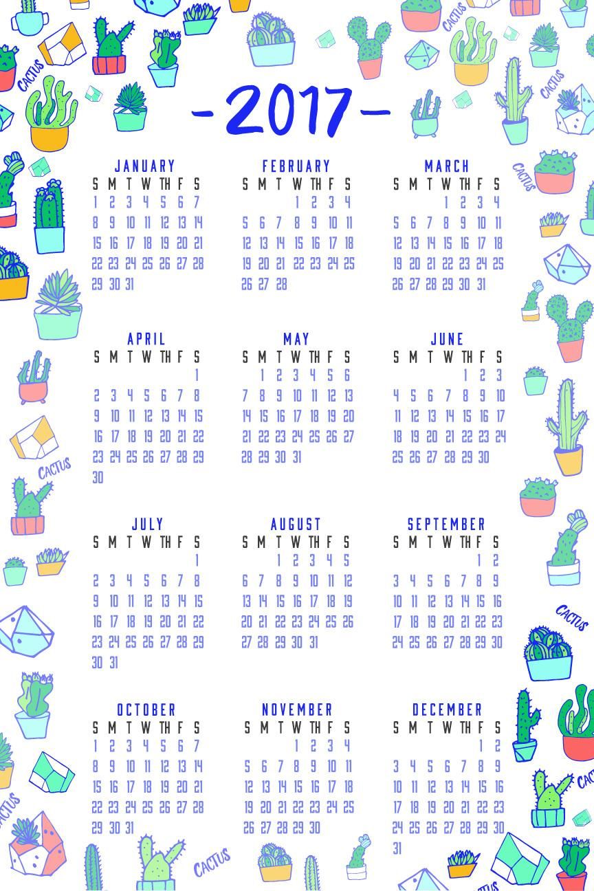 Calendar challenge 2016 (Cactus and Vibes) - image 1 - student project