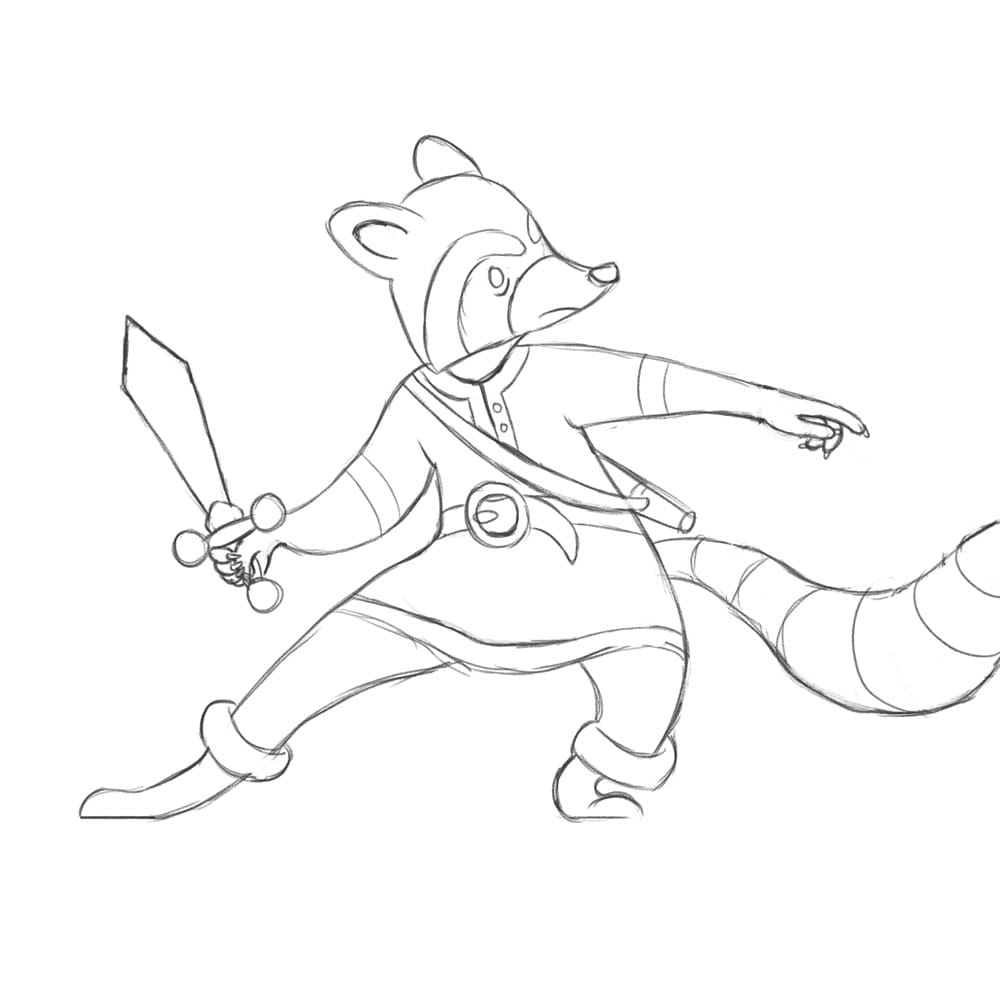 Raccoon Swordsman - image 3 - student project