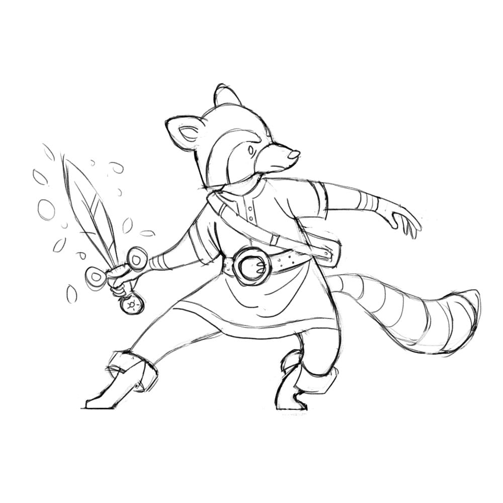 Raccoon Swordsman - image 4 - student project