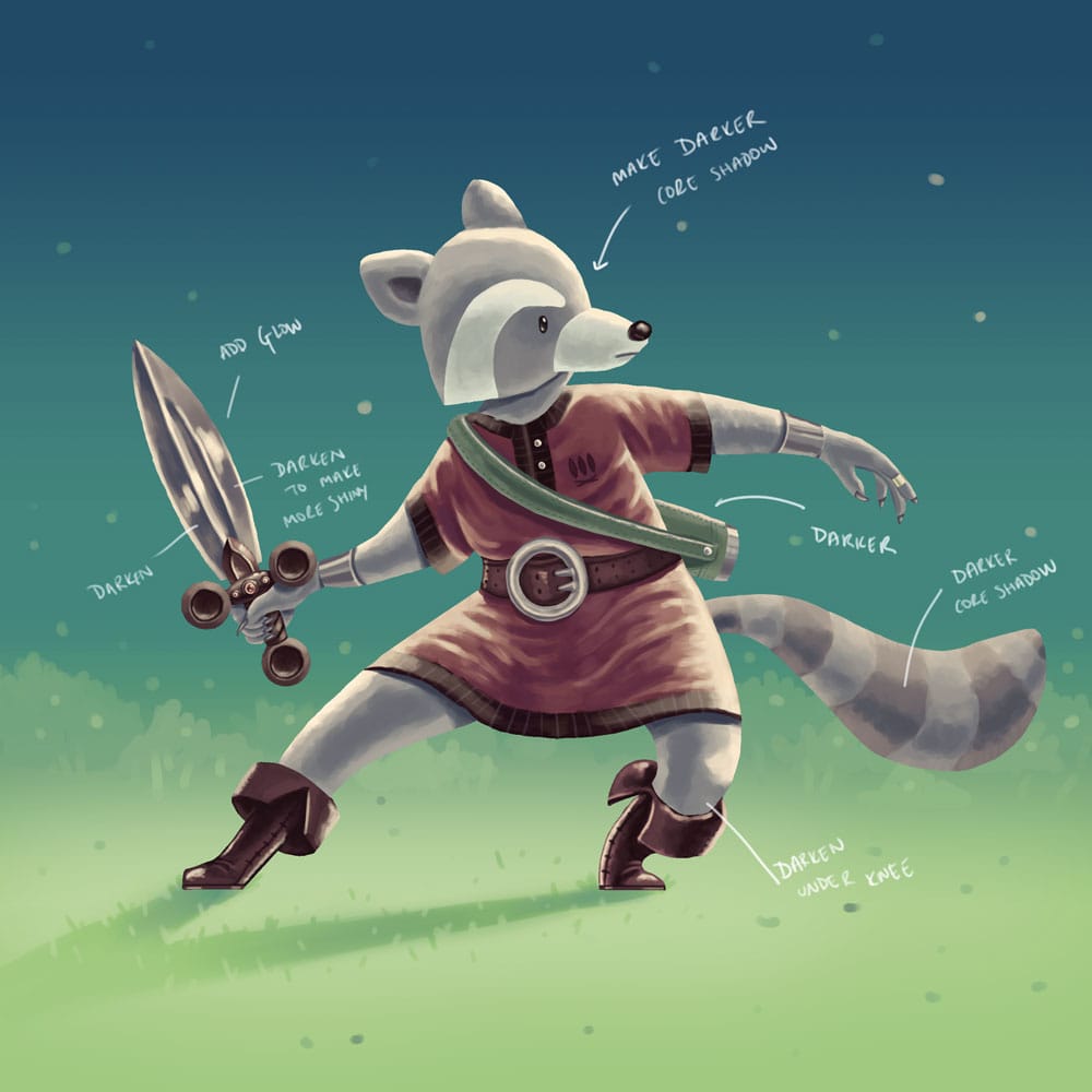 Raccoon Swordsman - image 8 - student project