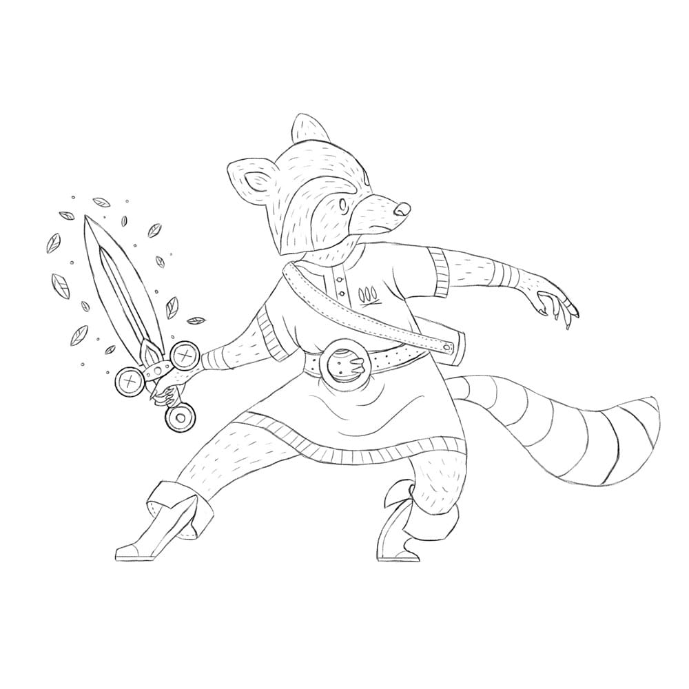 Raccoon Swordsman - image 6 - student project