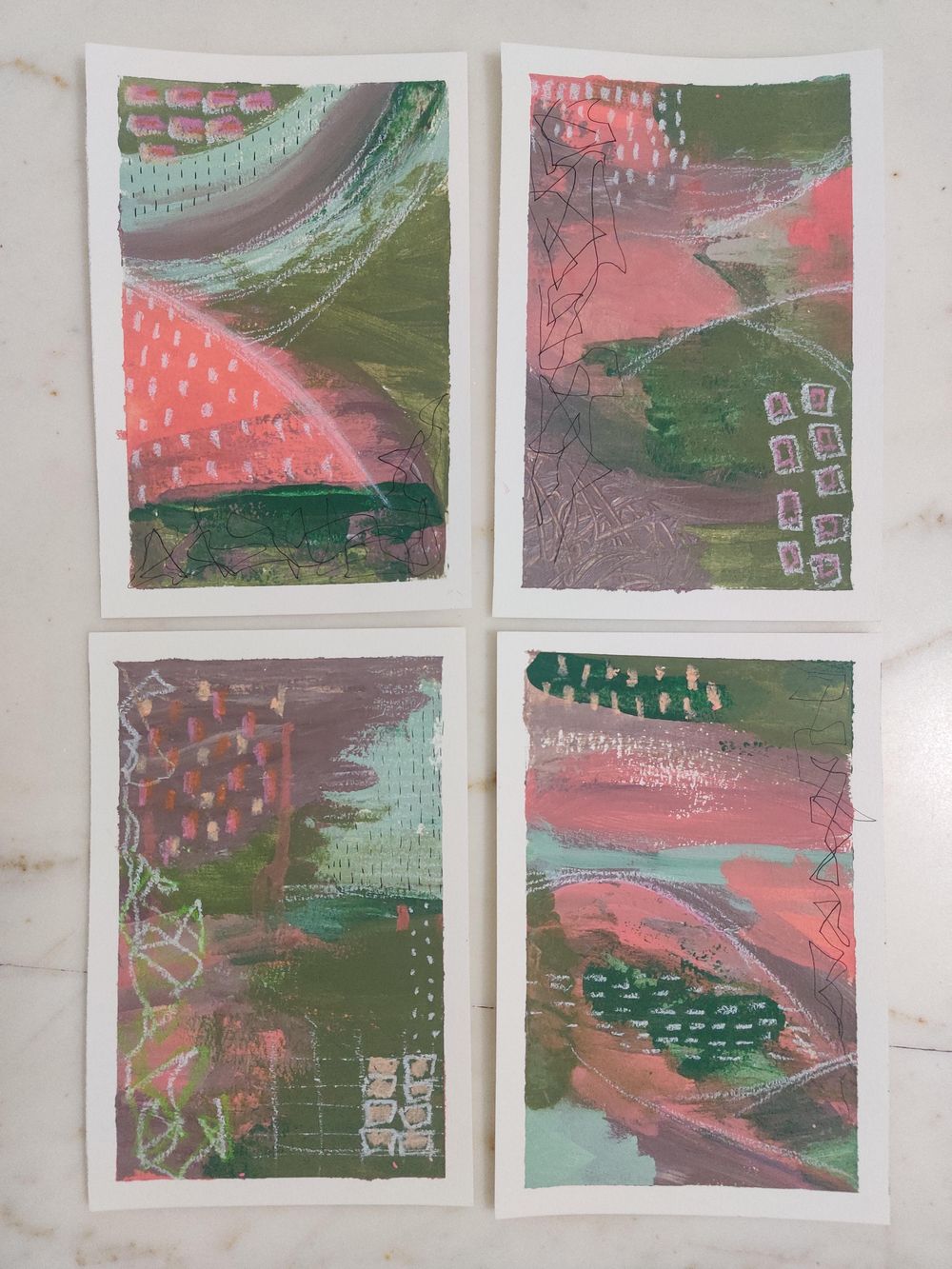 Pink and green abstracts - image 1 - student project
