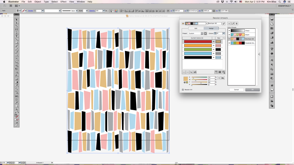 Retro Rectangles -3 Colorways - image 2 - student project