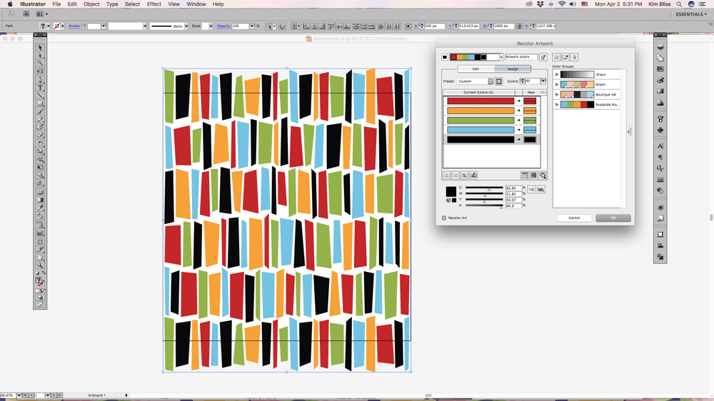 Retro Rectangles -3 Colorways - image 1 - student project