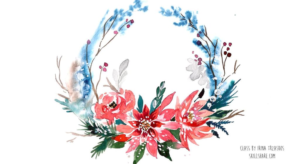 Watercolor Winter Wreaths {Sample Project} - image 1 - student project