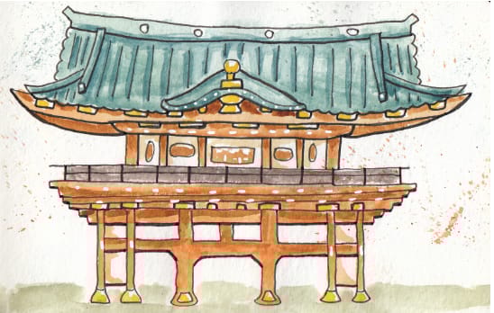 Watercolour Japanese buildings - image 3 - student project