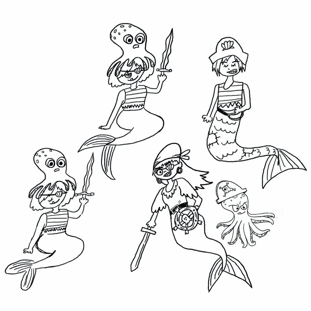 Pirate Mermaid and Octopus Sidekick - image 1 - student project