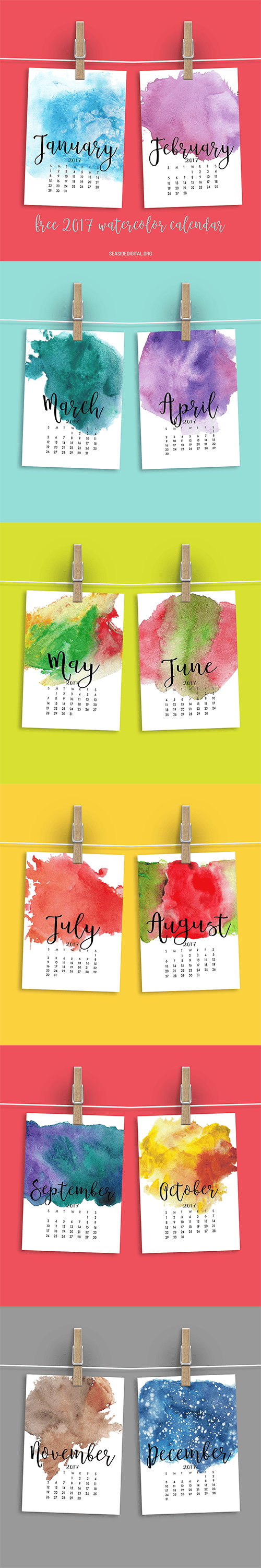 2017 Watercolor Calendar - image 1 - student project