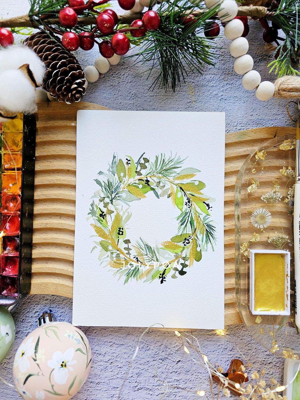 Holiday Watercolor Cards - image 5 - student project