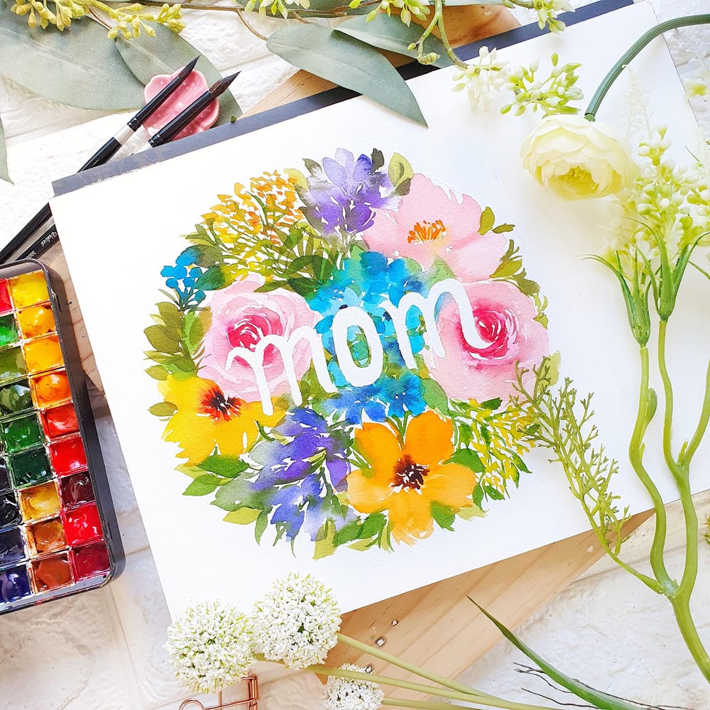 Watercolor Floral Letter Projects - image 1 - student project