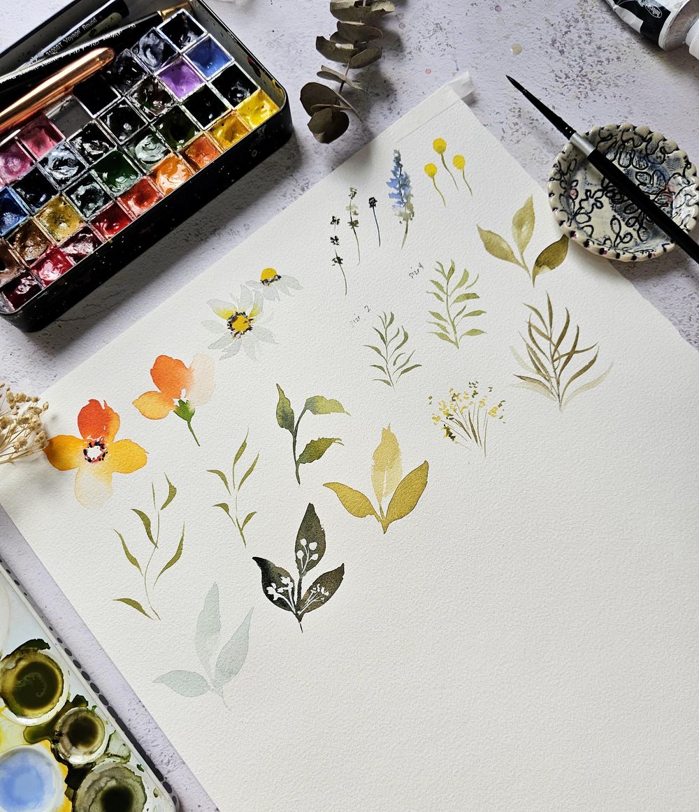 Dainty Watercolor Wreath - image 2 - student project